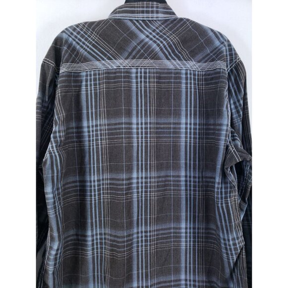 BKE Athletic Fit Plaid Shirt Mens XL Gray Long Sleeve Casual Cotton Blend - Picture 4 of 9